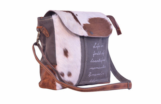 "Life of Full" Print With Hairon Shoulder Bag