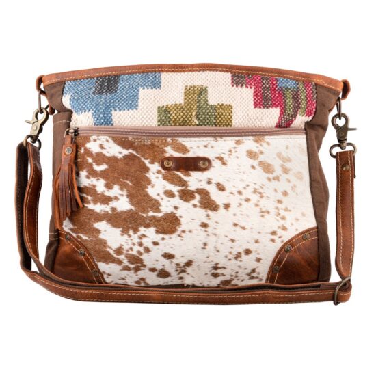 "Life of Full" Print With Hairon Shoulder Bag - Image 6