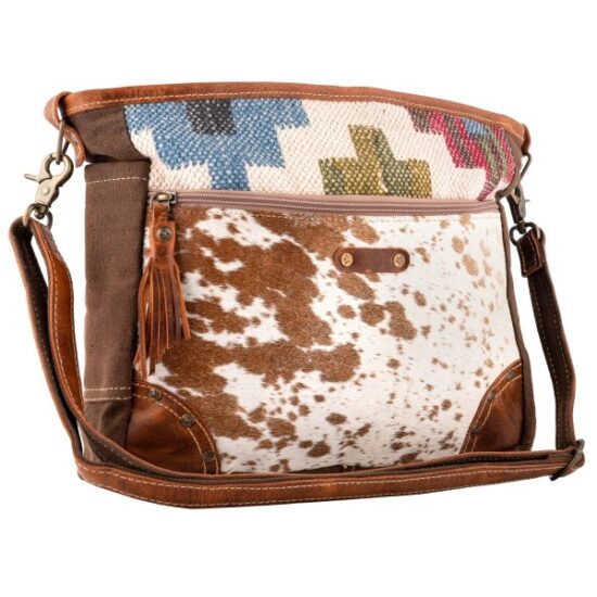 "Life of Full" Print With Hairon Shoulder Bag - Image 4
