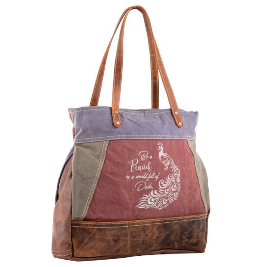 Be A Peacock Canvas Tote Bag - Image 2