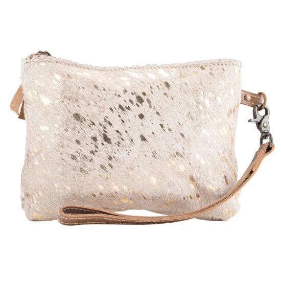 Glitzy  White Golden pouch - Image 2