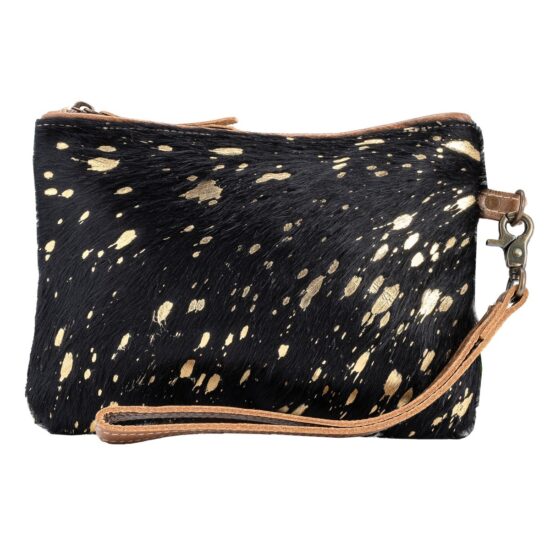 Glitzy Black Gold Pouch - Image 2
