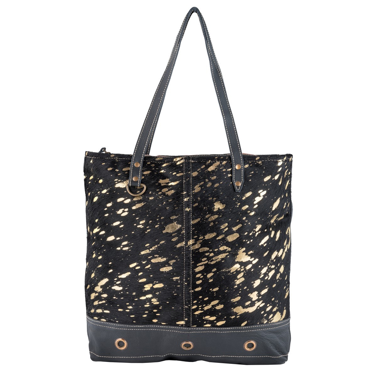 1154-1.jpg Black & Golden Mystic Hairon Tote bag - Image 1