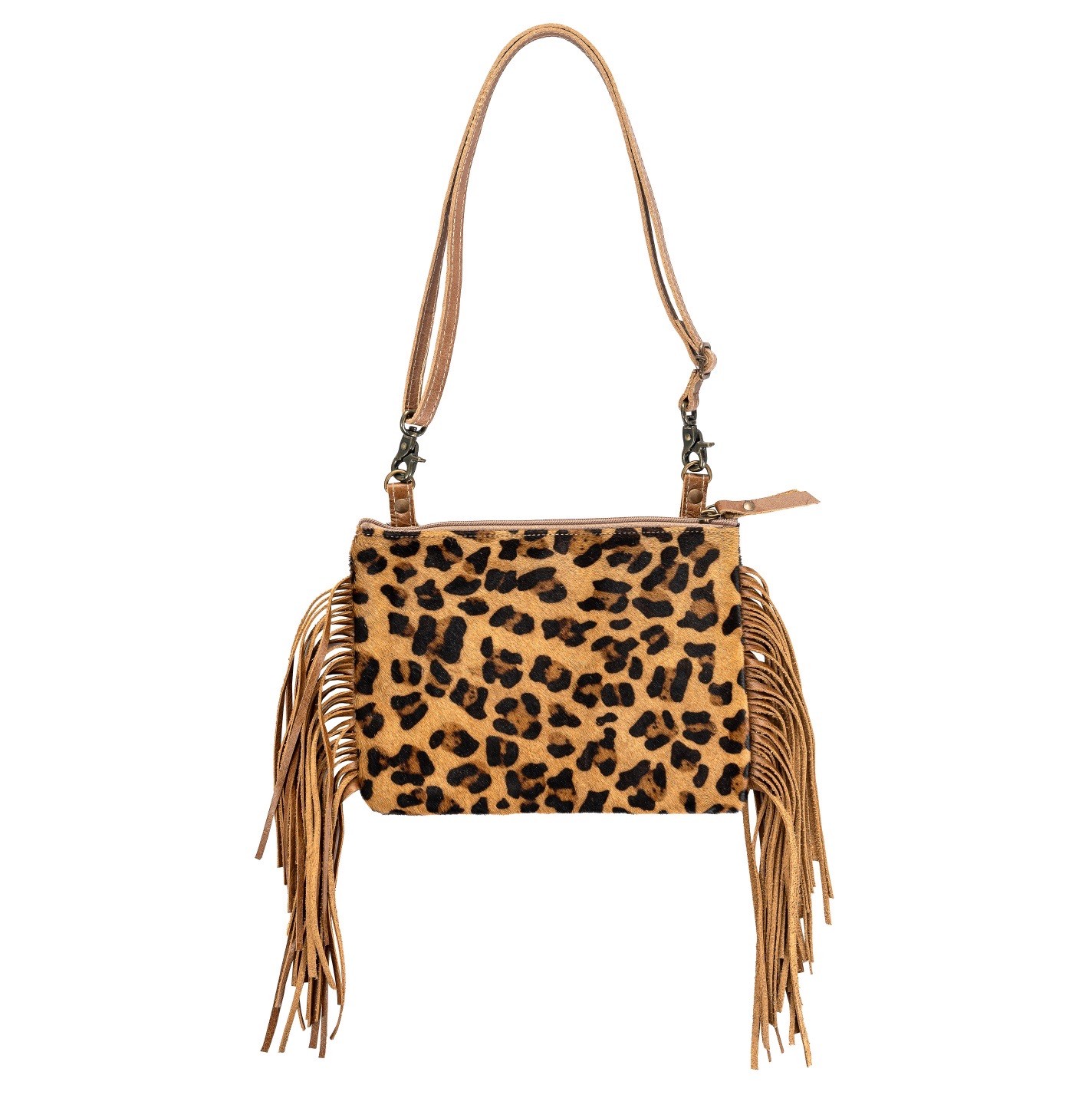1275-1.jpg Sassy Fringed Leopard Crossbody - Image 1
