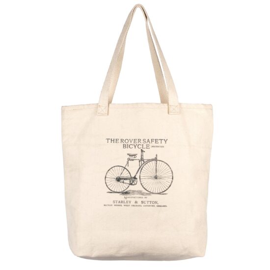Vintage Cycle Print Shopping Bag