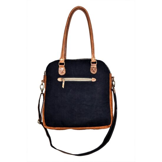 4 Leather Tote Bag With Shoulder Strip - Image 2