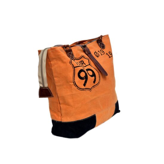 Tour US 99 & 019 19 Print Orange Tote Bag - Image 3