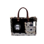 Usa Round Print Blue Rug Jhalri Weeekender Bag