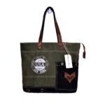 Round USA Print Green Tote Bag