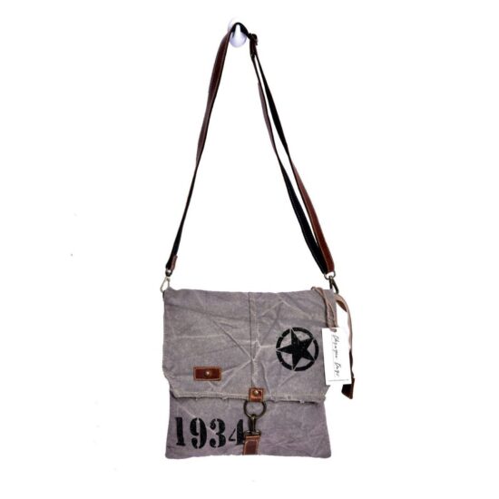 Star and 1934 Print Rough Shoulder Bag