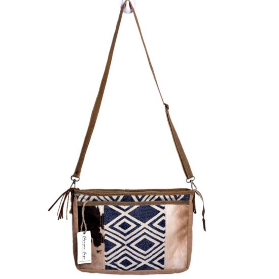 Blue Rug With Hairon Shoulder Bag