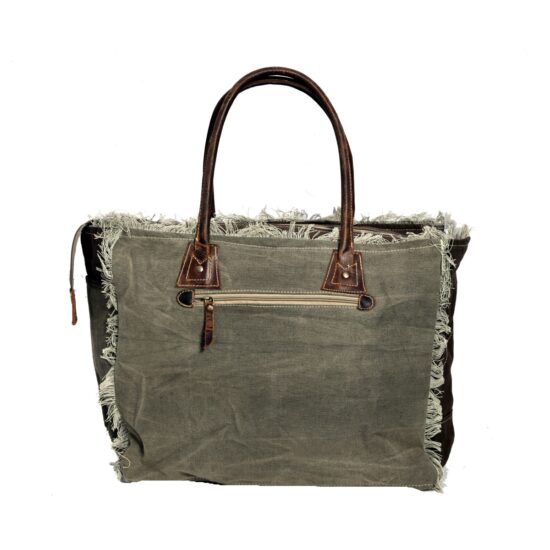 Cycle Print With Star Key Rough Cut Weekender Bag - Image 2