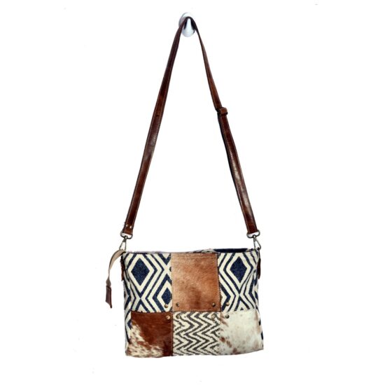 6 Block Rug & Hairon Shoulder Bag - Image 2
