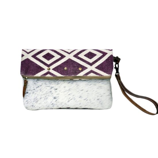 Mahogany Red Rug Clutch With Hairon