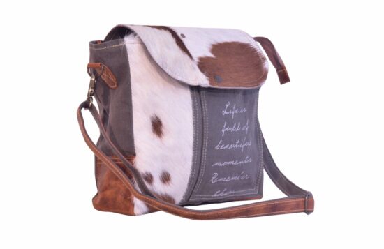 "Life of Full" Print With Hairon Shoulder Bag - Image 2