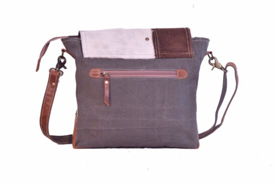"Life of Full" Print With Hairon Shoulder Bag - Image 3